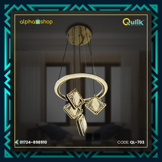 Qulik Diamond-Shaped Hanging LED Chandelier (QL-703)