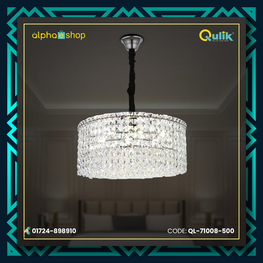 Qulik Modern Contemporary Silver Crystal Chandelier Ceiling Light (QL-71008-500)