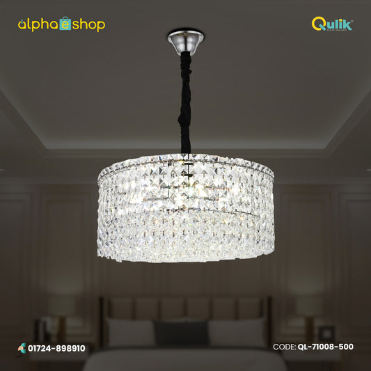 Qulik Modern Contemporary Silver Crystal Chandelier Ceiling Light (QL-71008-500)