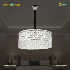 Qulik Modern Contemporary Silver Crystal Chandelier Ceiling Light (QL-71008-500)