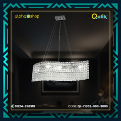 Qulik Modern Contemporary Silver Crystal Chandelier Ceiling Light (QL-71008-900-300S)