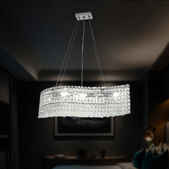 Qulik Modern Contemporary Silver Crystal Chandelier Ceiling Light (QL-71008-900-300S)