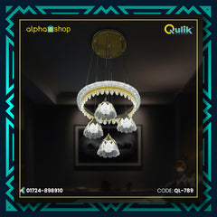 Qulik Petal-Shaped Crystal Hanging LED Chandelier(QL-789)