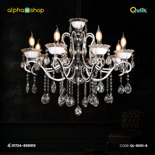 Qulik Modern Luxury Crystal Chandelier Pendent 8 Head Lamp (QL-8001-8)