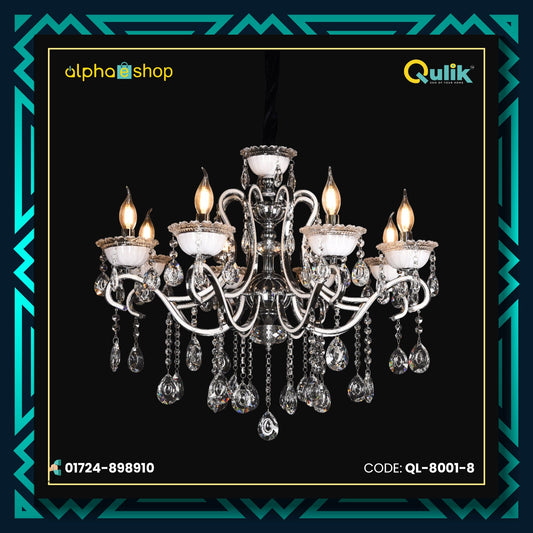 Qulik Modern Luxury Crystal Chandelier Pendent 8 Head Lamp (QL-8001-8)