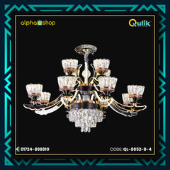 Qulik Decorative Luxury Crystal LED Chandelier Ceiling 12 Lamp Lights (QL-8852-8-4)