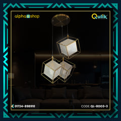 Qulik Modern Luminous Cubix Gold Hanging Lights (QL-8OO3-3)