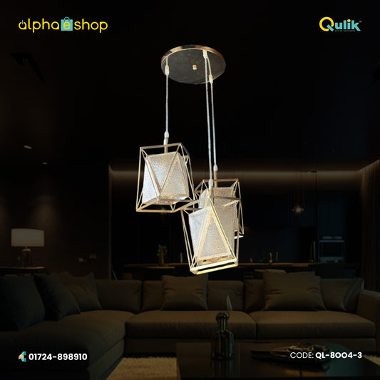 Qulik Modern Golden Prism Cascade Hanging Lights (QL-8004-3)