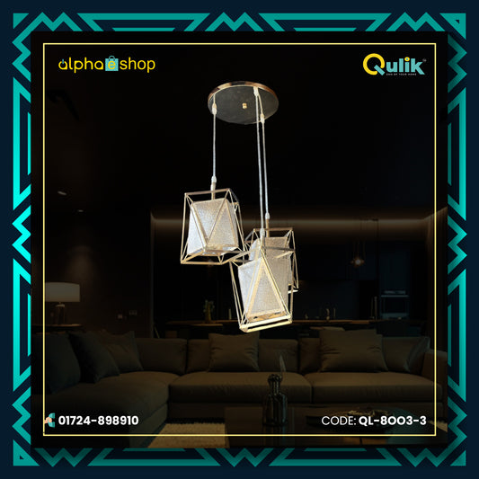 Qulik Modern Golden Prism Cascade Hanging Lights (QL-8004-3)