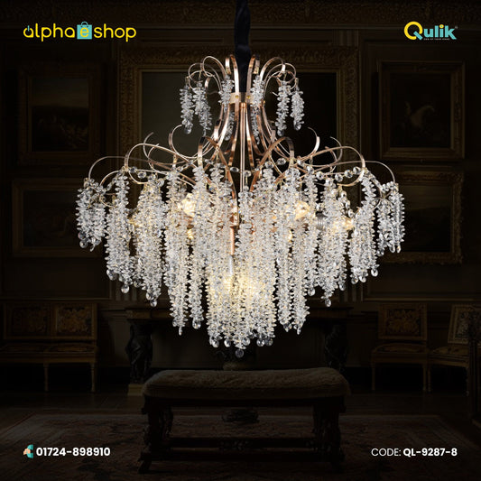 Qulik Baronial Beauty Luxury Decorative Chandelier 8 LED Ceiling Lights (QL-9287-8)