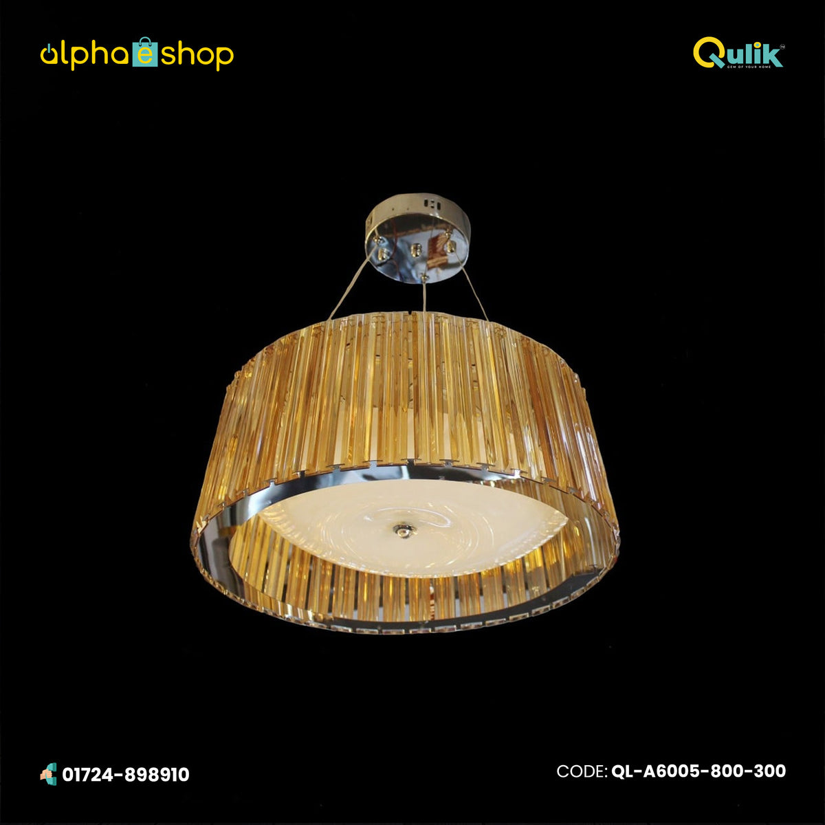 Qulik Gold Radiance Piping Luxury LED Crystal Chandelier Light (QL-A6005-800-300)