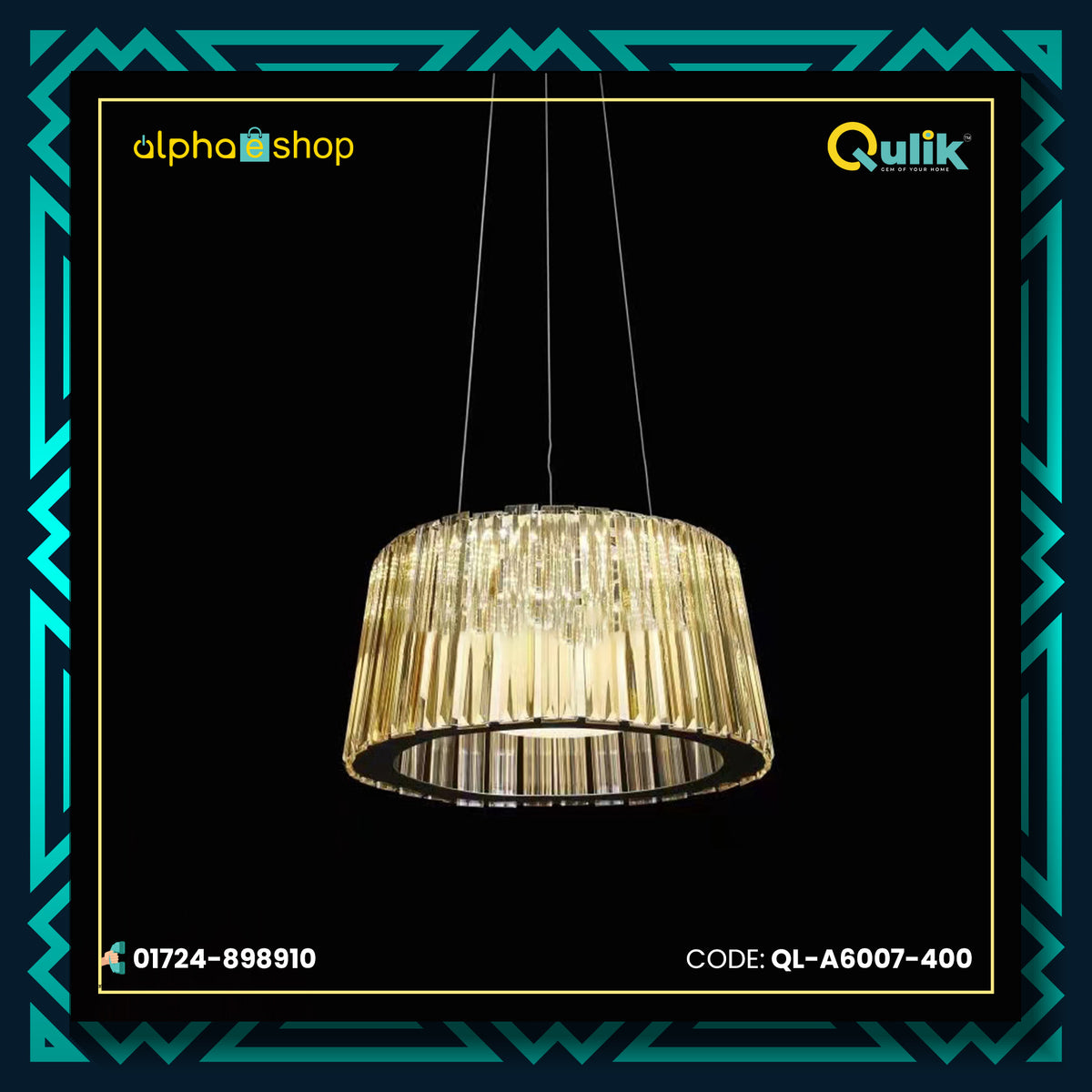 Qulik Gold Radiance Linier Luxury LED Crystal Chandelier Light (QL-A6007-400)