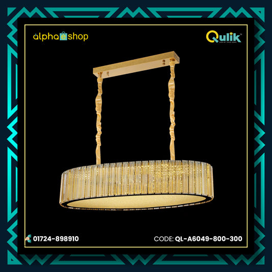 Qulik Gold Radiance Luxury Hanging Crystal Chandelier Light (QL-A6049-800-300)