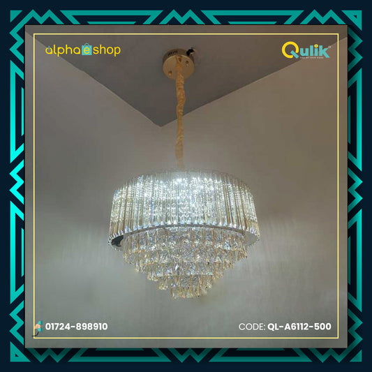 Qulik Radiant Luxe Hanging Crystal Chandelier Light (QL-A6112-500)