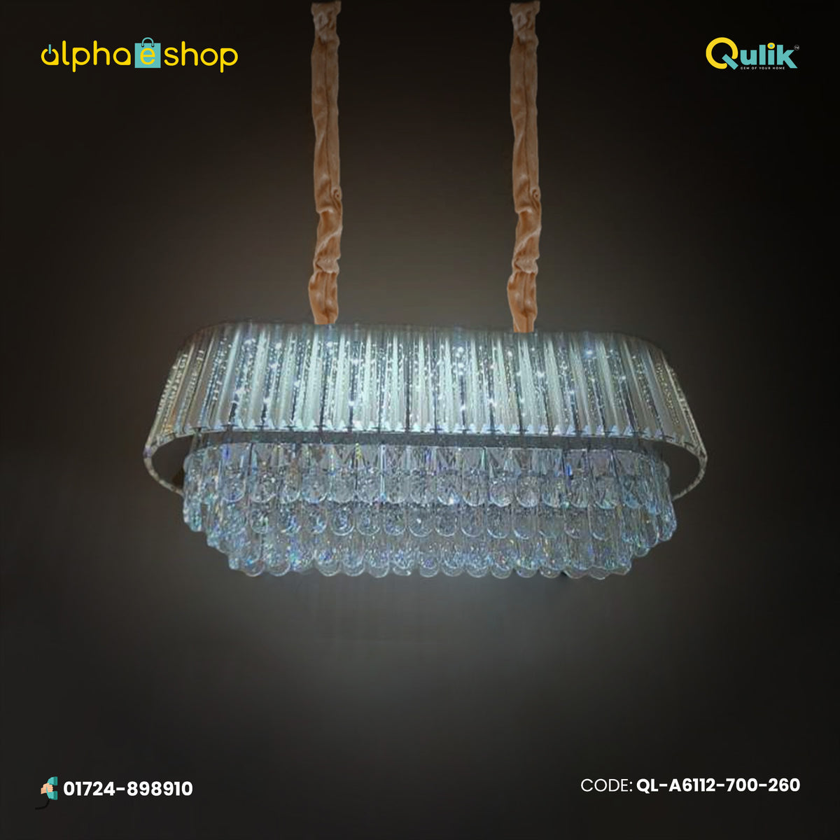 Qulik Radiant Luxe Hanging Crystal Chandelier Light (QL-A6112-700-260)