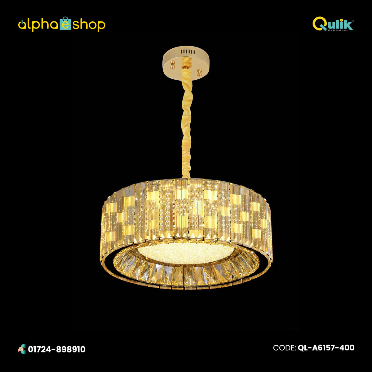 Qulik Gold Radiance Luxury LED Crystal Chandelier Light (QL-A6157-400)