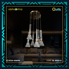 Qulik Modern Crystal Cascade Chandelier With Hanging Lights (QL-B144-6)