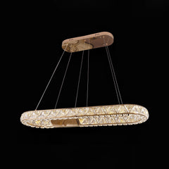 Qulik Rectangular Loop Luxury LED Crystal Chandelier Pendant Light (QL-C005-1000-300)