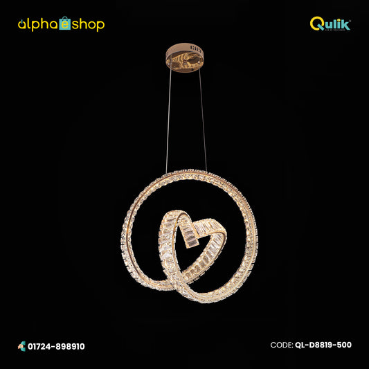 Qulik Heart Loop Luxury LED Crystal Chandelier Pendant Light (QL-D8819-500)