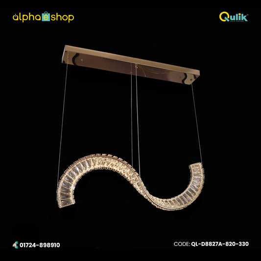 Qulik Crescent Wave Luxury LED Crystal Chandelier Pendant Light (QL-D8827A-820-330)