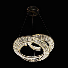 Qulik Dual Spiral Ring Luxury LED Crystal Chandelier Pendant Light (QL-D8855-600)