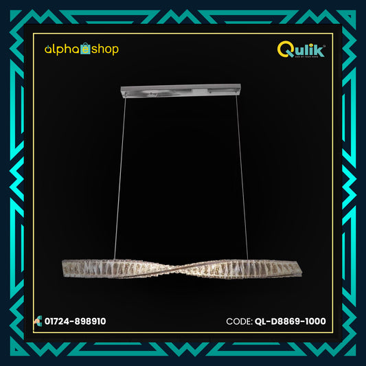 Qulik Linear Twisted Luxury LED Crystal Chandelier Pendant Light (QL-D8869-1000)