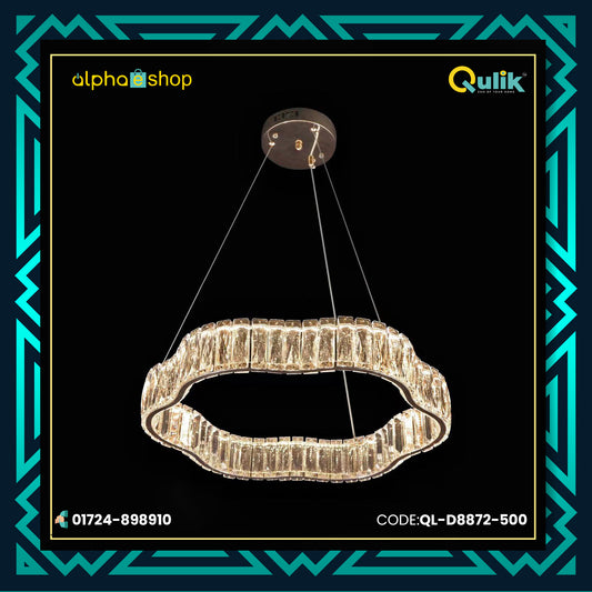 Qulik Single Tier Wave  Luxury LED Crystal Chandelier Pendant Light (QL-D8872-500)