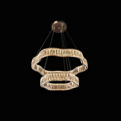 Qulik Double Tier Wave  Luxury LED Crystal Chandelier Pendant Light (QL-D8872-600-400)