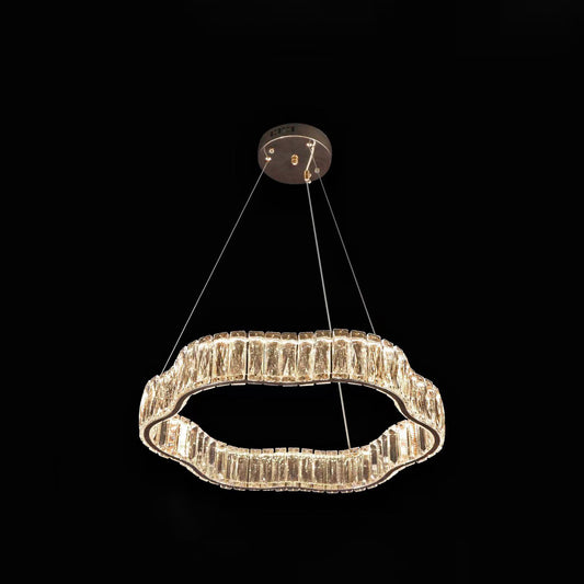 Qulik Single Tier Wave  Luxury LED Crystal Chandelier Pendant Light (QL-D8872-500)