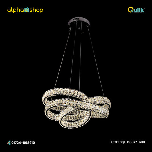 Qulik Interlocking Ring Luxury LED Crystal Chandelier Pendant Light (QL-D8877-600)