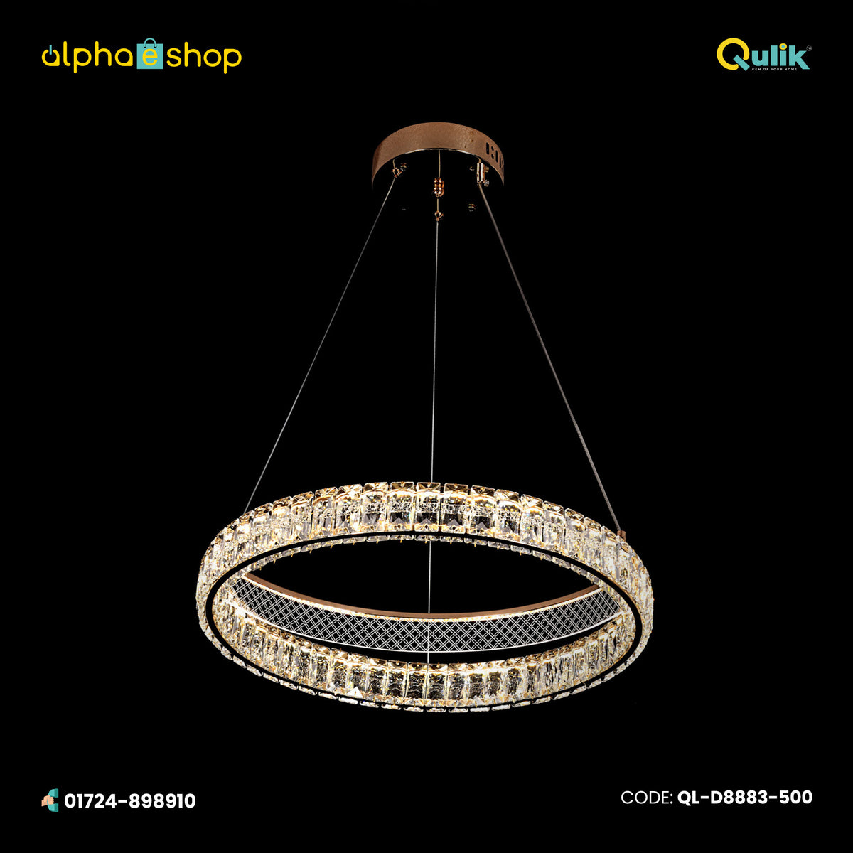 Qulik Crystal Halo Luxury LED Crystal Chandelier Pendant Light (QL-D8883-500)