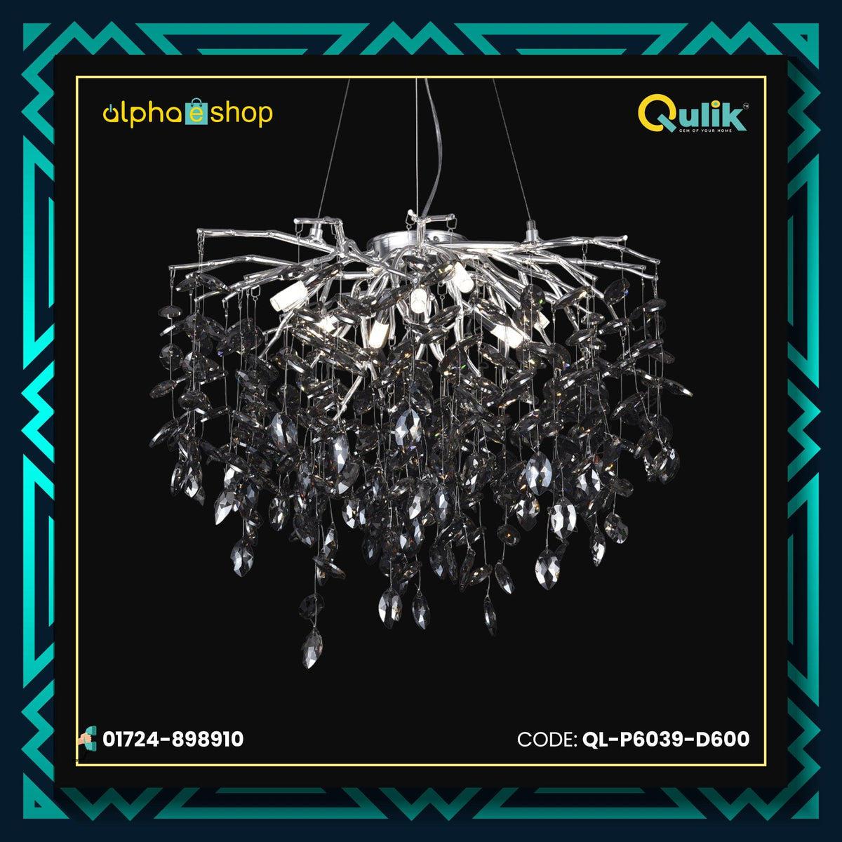 Qulik Luxury Decorative Oxidized Silver Smoke Ash Pendant Ceiling Lights (QL-P6039-D600)