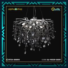 Qulik Luxury Decorative Oxidized Silver Smoke Ash Pendant Ceiling Lights (QL-P6039-D600)