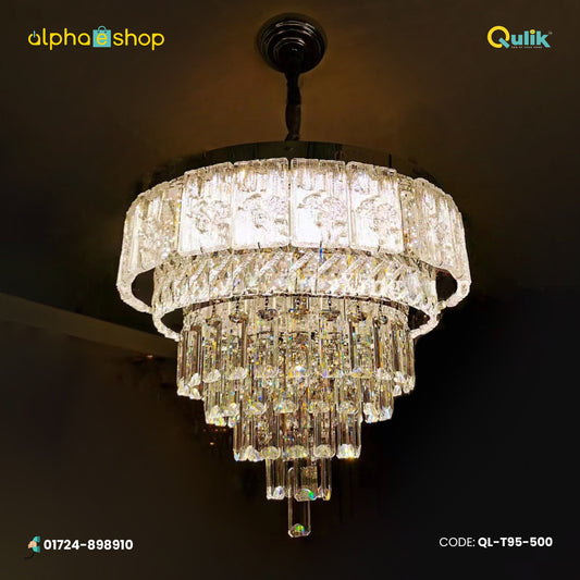 Qulik T95-500 LED Ceiling Light - Elegant 6-Layer Design, 60W Power, Adjustable Color Temperature. Ideal for living rooms, bedrooms, and dining areas.