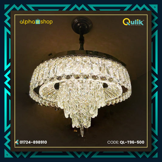 Qulik T96-500 LED Ceiling Light - Elegant 5-Layer Design, 60W Power, Adjustable Color Temperature. Ideal for living rooms, bedrooms, and dining areas.