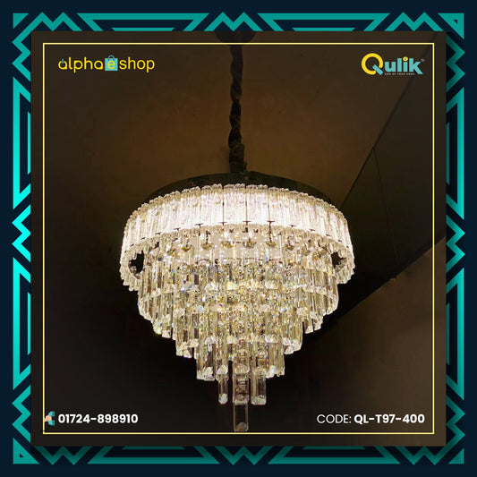 Qulik T97-400 LED Ceiling Light - Modern 6-Layer Design, 60W Power, Adjustable Color Temperature. Ideal for modern living rooms, bedrooms, and dining areas.