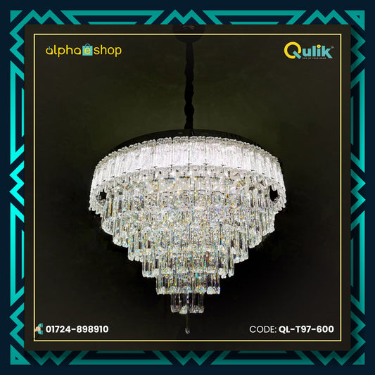 Qulik T97-600 LED Ceiling Light - Modern 6-Layer Design, 60W Power, Adjustable Color Temperature. Ideal for large living rooms, dining areas, and bedrooms.