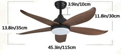  Qulik Q-6527-W 56-Inch Modern Decorative Ceiling Fan with ABS Blades and Underlight in Wooden Grain