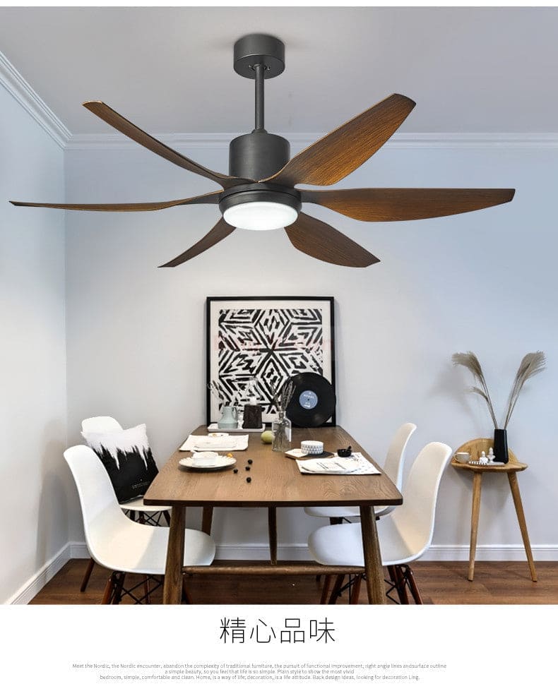 Qulik Q-6506-DW 54-Inch Modern Underlight ABS Blade Ceiling Fan - Dark Wooden