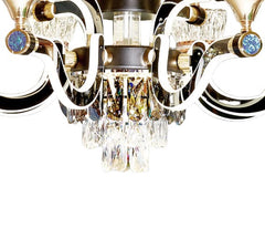 Qulik Modern Nordic Candle Crystal Chandelier Decoration Pendant Hanging Double layer 3 color LED Ceiling Light (QL-3380-12-6)