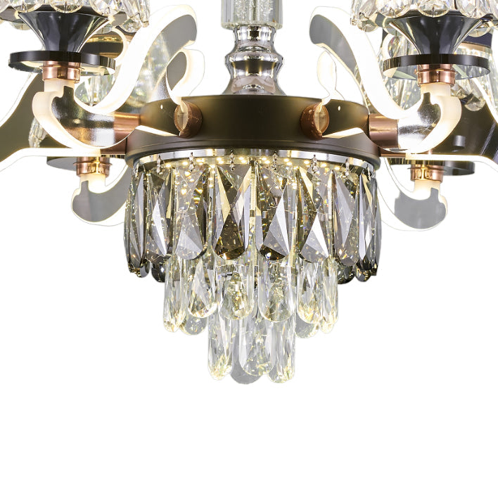 Qulik Decorative Luxury Crystal LED Chandelier Ceiling 12 Lamp Lights (QL-8832-8-4)