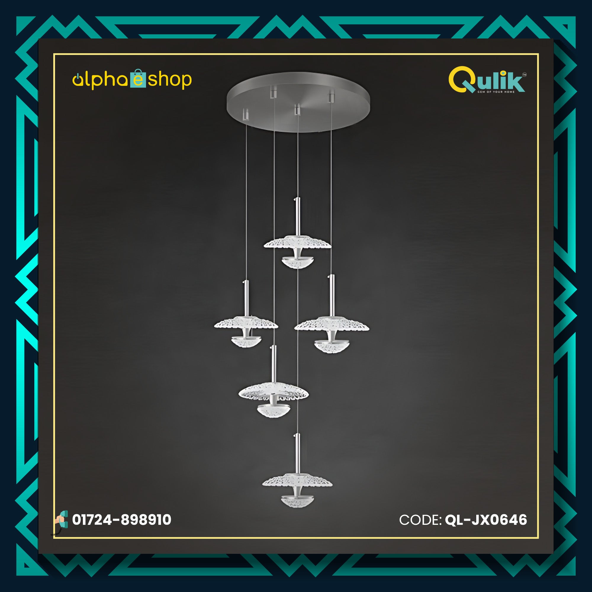 Qulik QL-JX0646 LED Ceiling Light - Modern Design, Energy-Efficient, 2-Year Warranty. Elevate your space with reliable and stylish illumination.