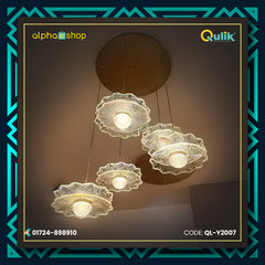 Qulik Modern Chandelier Hanging Acrylic Cable 5 Head LED Ceiling Light (QL-Y2007)