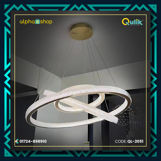 Qulik Modern Chandelier Hanging Stainless Steel Ring LED Ceiling Light (QL-2051)