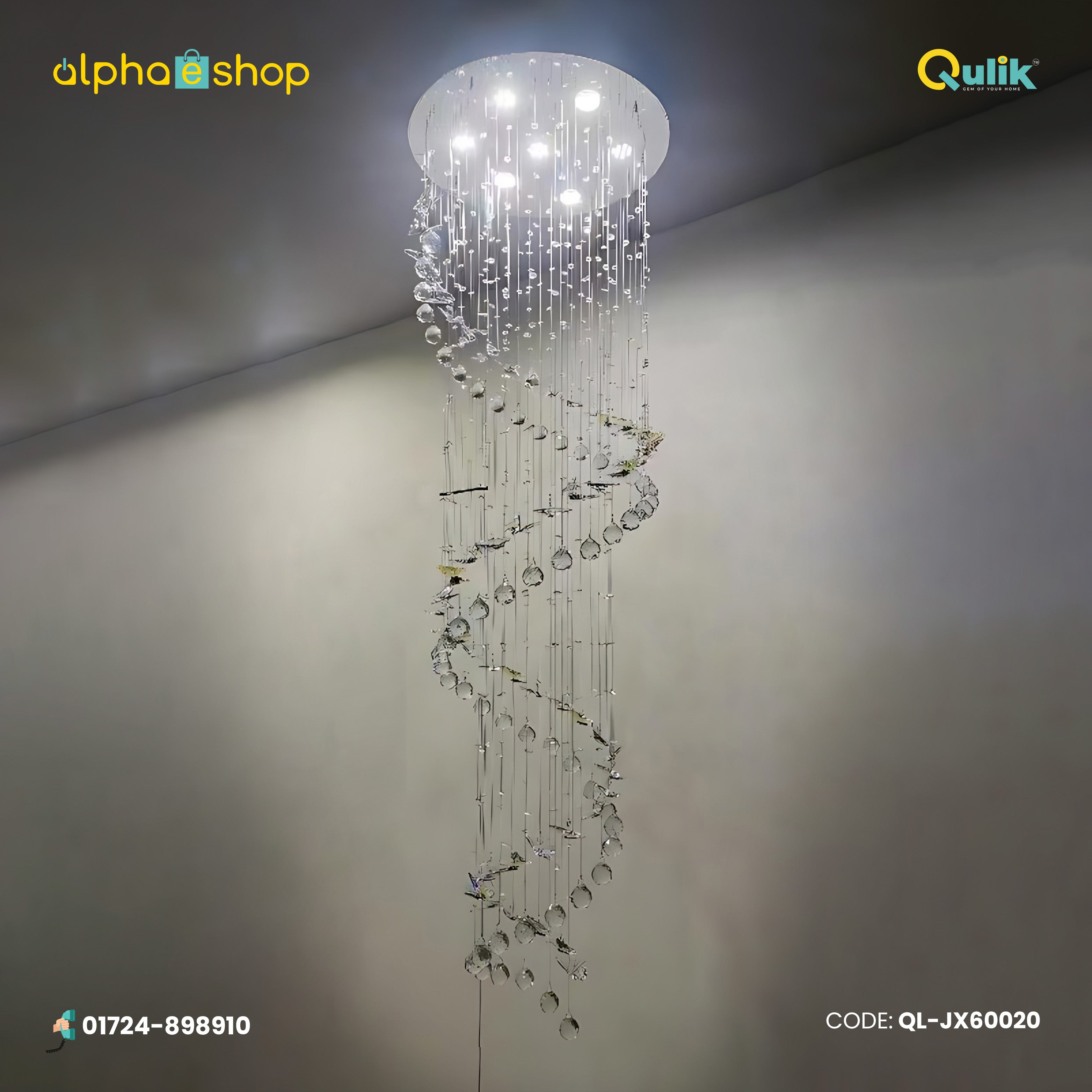 Qulik JX60020 LED Ceiling Light - Modern Crystal Chandelier