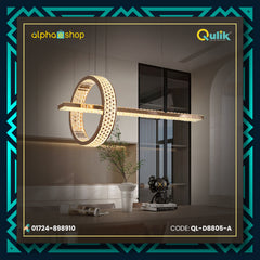 Qulik stainless steel luxury LED circle rings crystal chandelier light(QL-D8805-A)