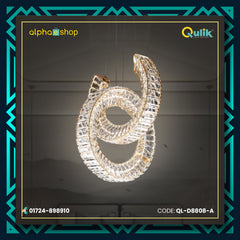 Qulik stainless steel luxury LED circle rings crystal chandelier pendant light(QL-D8808-A)