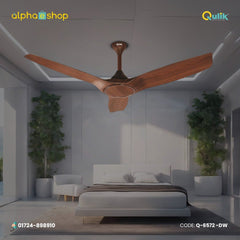 Qulik Aerovane 52" Modern Decorative Silent ABS Blade Remote Ceiling Fan (Dark Wooden) Q-6572-DW