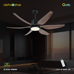 Qulik Silex 54"- Modern Decorative Silent ABS Blade Under light with Remote Ceiling Fan (Light Wood) Q-6506-LW