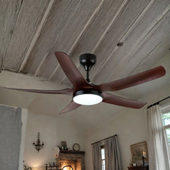 Breezelux Alpha 54" Modern Decorative Silent ABS Blade Underlight with Remote Ceiling Fan (Dark Wood) BL-3000-BK